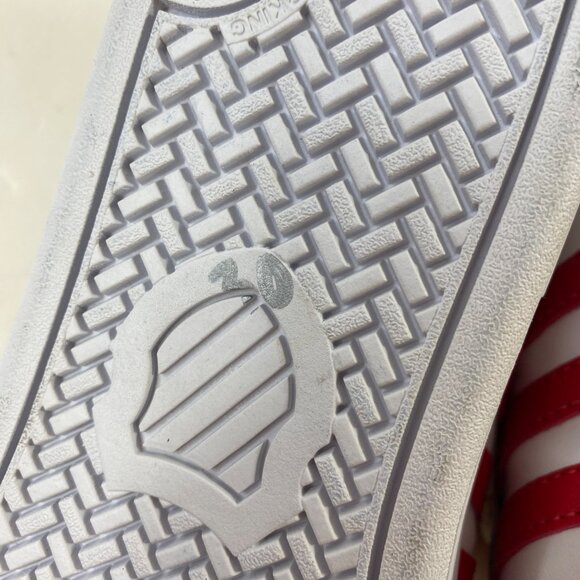 K-Swiss Mens Classic White Sneakers Red Stripes Lace-Up Style Size 8.5 - Picture 9 of 9